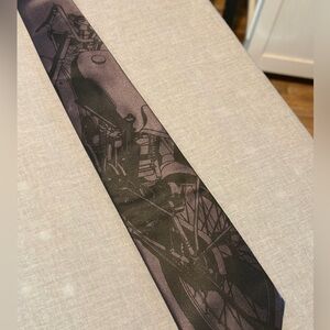 Cyberoptix Tie Lab Motorcycle Tie Charcoal Gray New